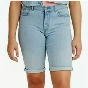 Levi's Women's Mid-Rise 9" Bermuda Denim Shorts